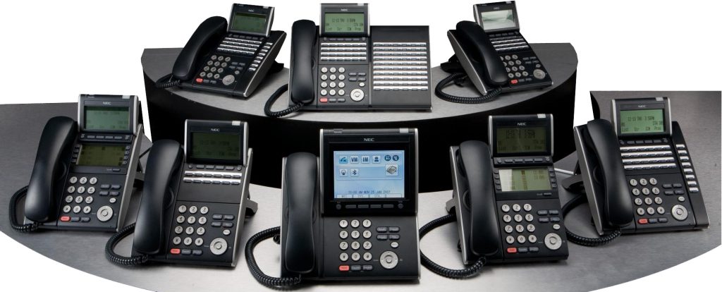 A display of business VoIP Phone Systems
